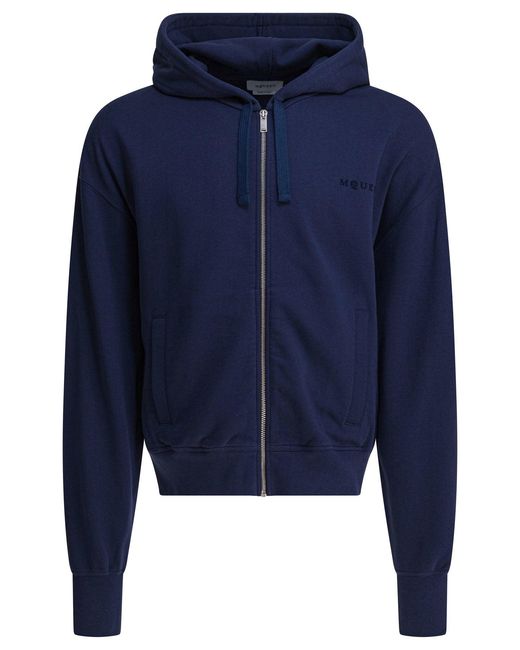 Alexander McQueen Blue Hooded Sweatshirt for men