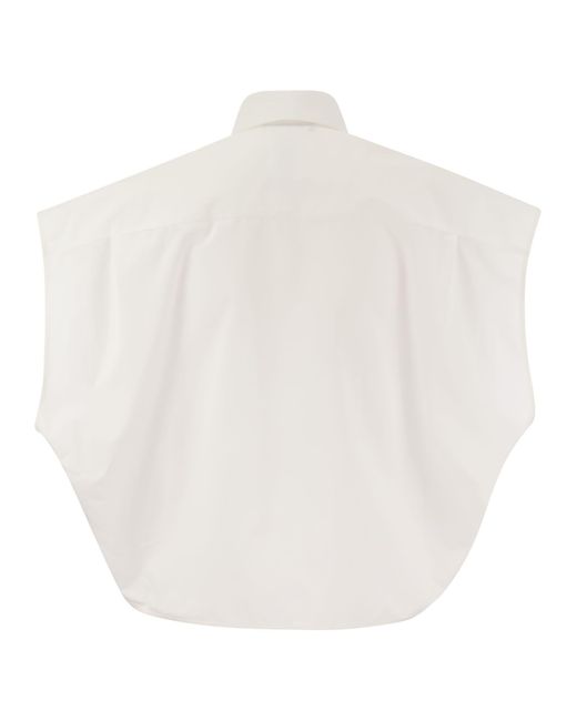 Cotton Poplin Camisa Fabiana Filippi de color White