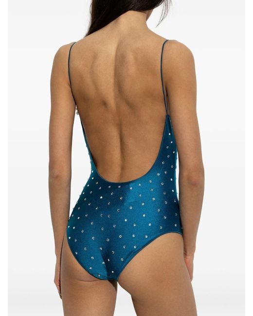 Oseree Blue Bridal Gem Maillot