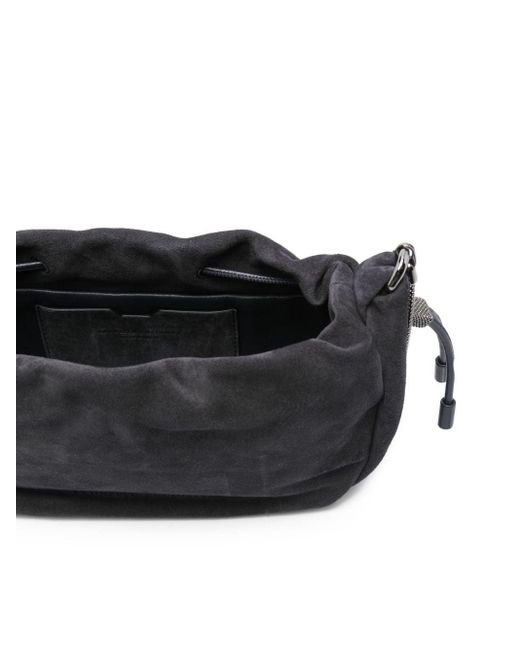 Brunello Cucinelli Black Bucket Mellow Mini Crossbody Bag