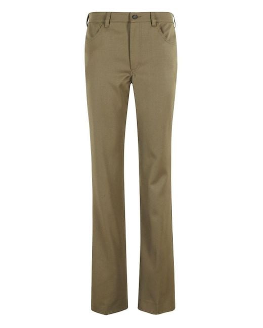 The Attico Green Tailored Straight Leg Trousers With Polished Silhouette