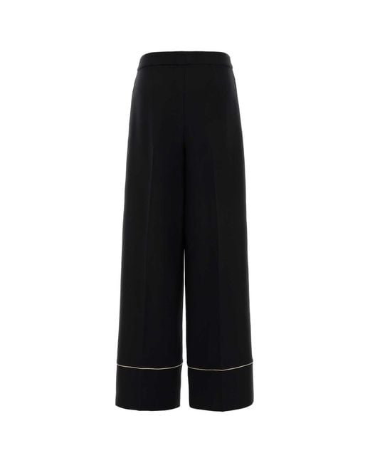 Fendi Black Wool Blend Pyjamas Pant