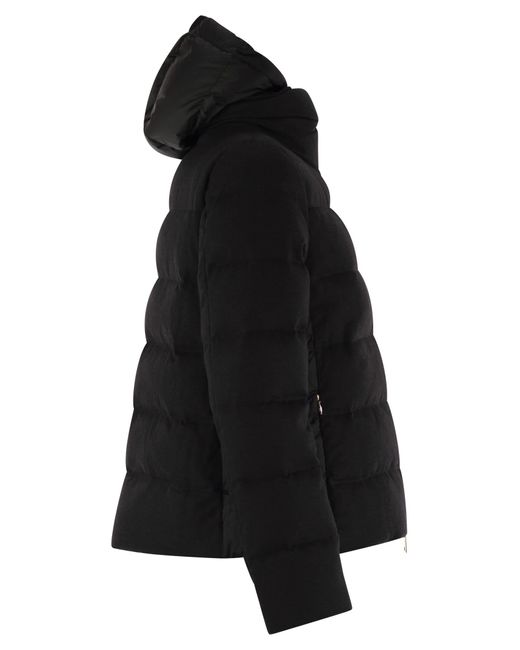 Herno Black Resort Silk And Cashmere Down Jacket