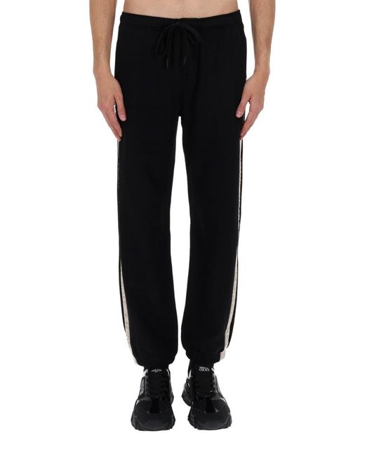Versace Jeans Couture Black Pantalone Jogging Con Logo for men
