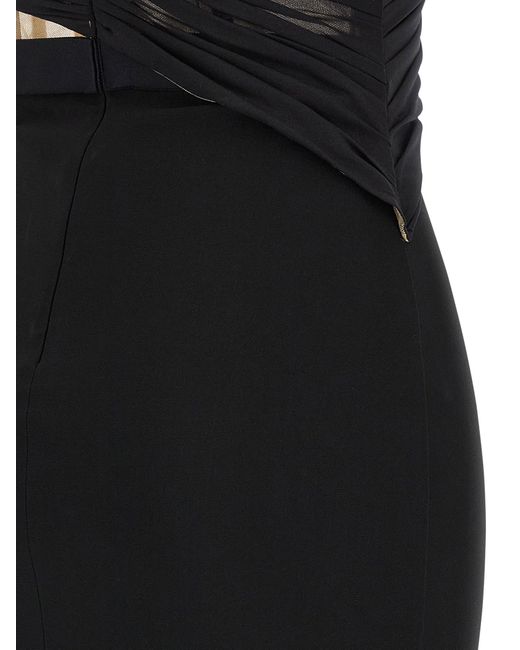 Nensi Dojaka Black 'Corsetted Draped Maxi' Dress