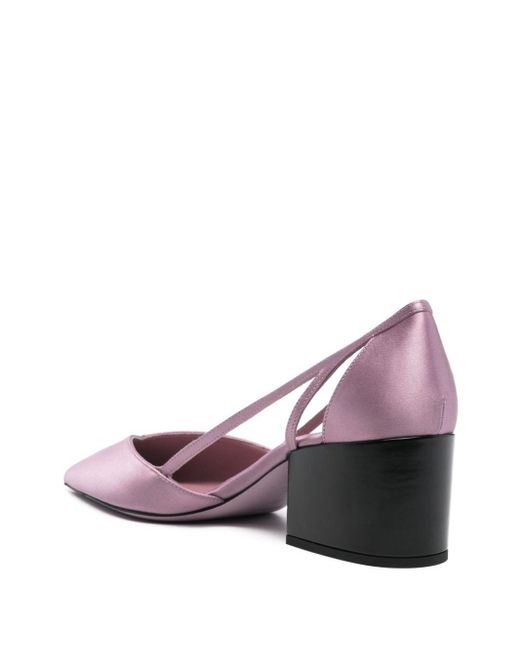 Prada Pink Satin Cut Out Pumps