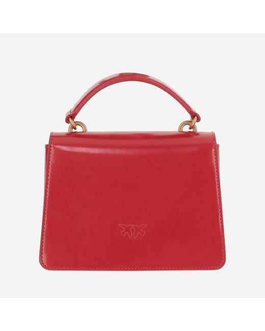 Pinko Red Love One Top Handle Mini Light Bag