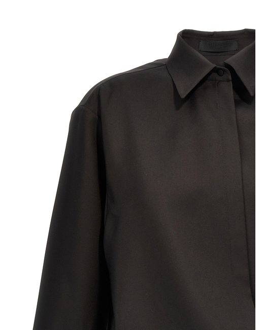 Valentino Garavani Black Techno Light Wool Shirt Shirt, Blouse