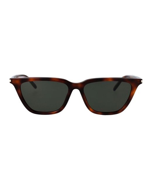 Saint Laurent Multicolor Thin Acetate Cat Eye Sunglasses