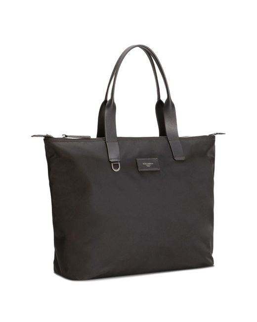 Dolce & Gabbana Black Shopper Mit Logo-Schild