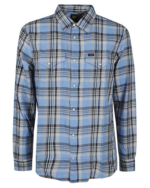 Lee Jeans Blue Logo Long Sve Shirt for men