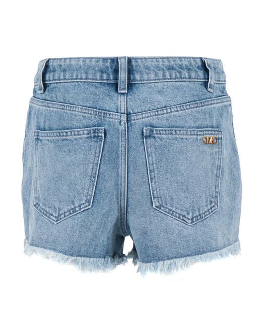 Michael Kors Blue Gingham Flat Frnt Short