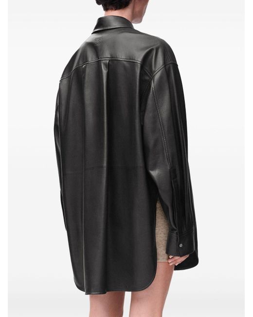 Loewe Gray Leather Shirt