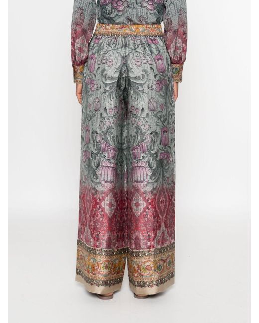Pantalones de seda estampados Pierre Louis Mascia de color Red