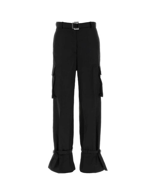 The Attico Black Nylon Cargo Pant