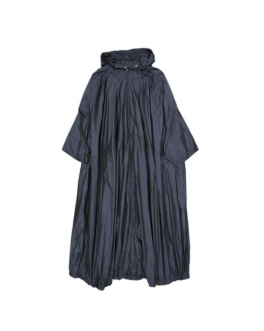 Herno Blue Oversized Hooded Coat