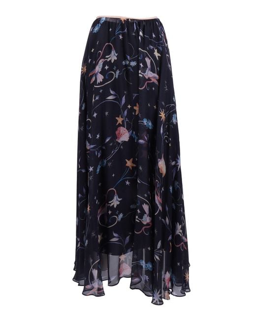 Forte_forte Blue Gonna Chiffon Stampa "Deliverance"