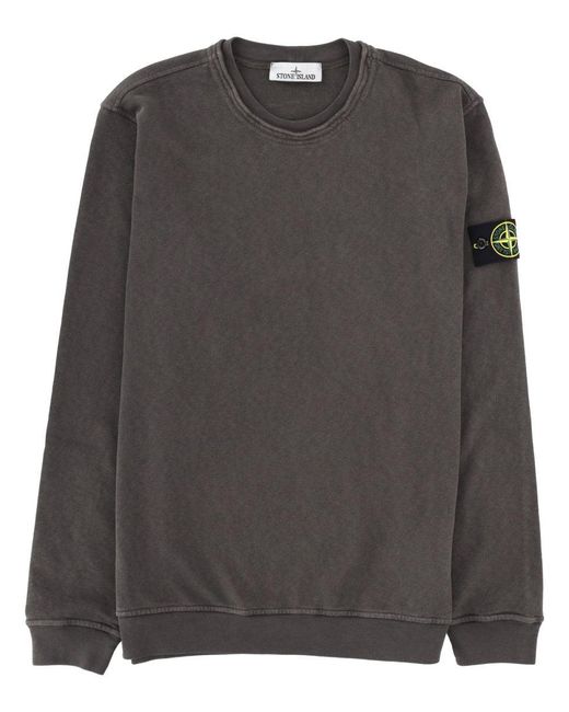 Stone Island Gray Crewneck Sweatshirt for men