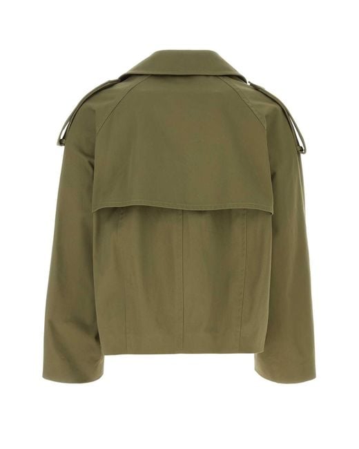 Loewe Green Cotton Trench Coat