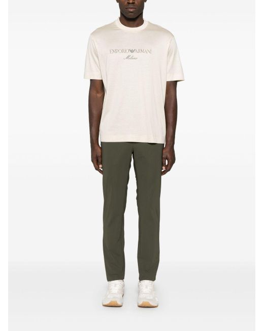 Emporio Armani White Crewneck Logo T-Shirt for men