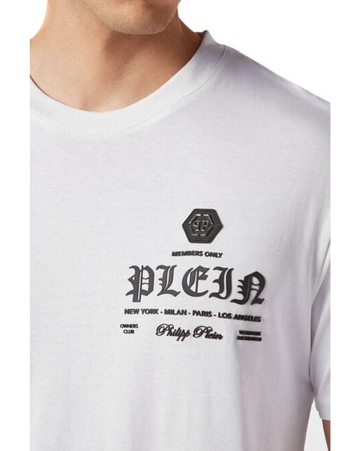 Philipp Plein White T-Shirt Round Neck Ss for men