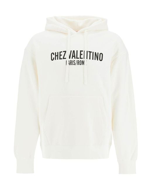 Felpa Con Cappuccio Di Valent di Valentino Garavani in White