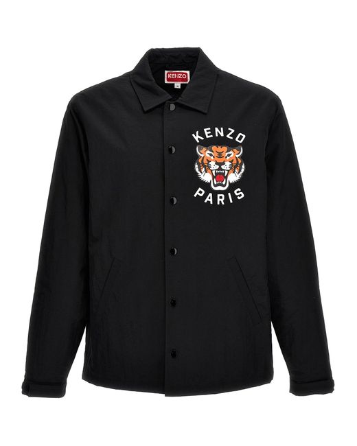 KENZO Lucky Tiger Shirt Jacke in Black für Herren