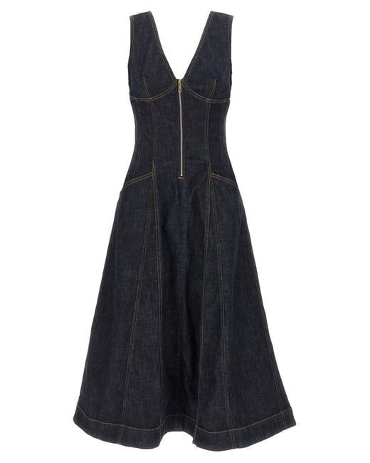 Self-Portrait Blue Denim Midi' Dress