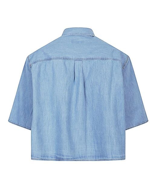 SOSUE Blue Denim Cotton Shirt