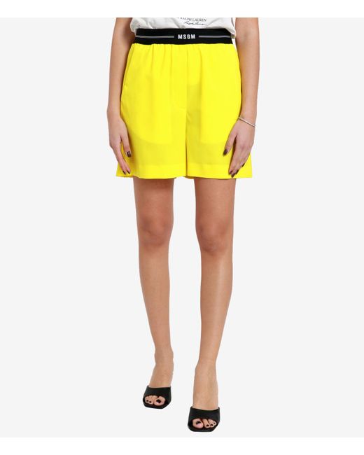 MSGM Yellow Shorts
