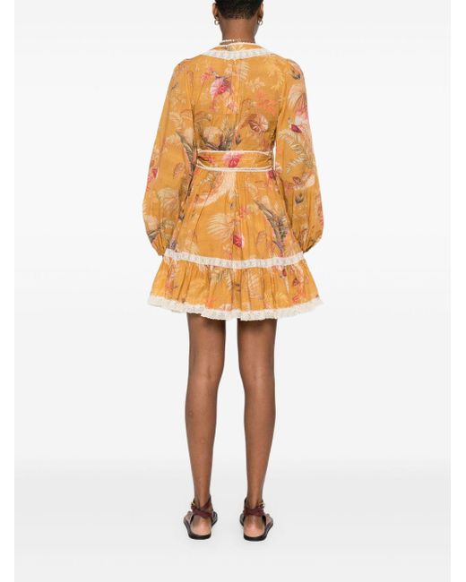 Zimmermann Orange Ascension Minikleid