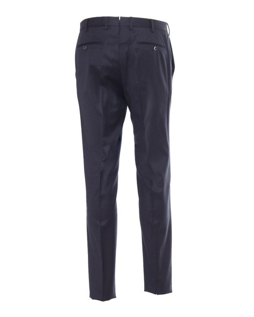 PT01 Blue Slim, Flat Front, Diagonal Pockets And Other