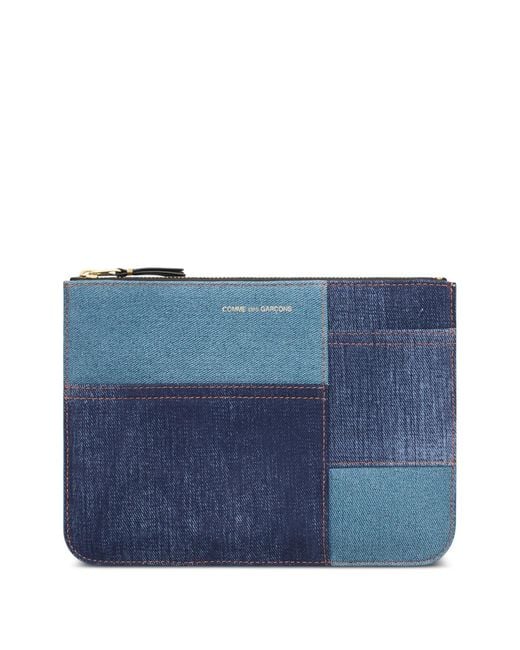 Comme des Garçons Blue Patchwork-Portemonnaie Mit Jeans-Print