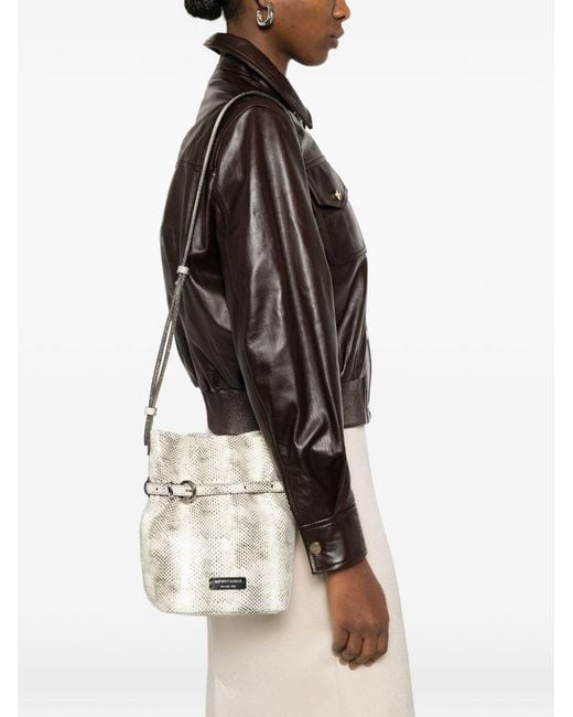 Emporio Armani Exclusive White Leather Bucket Bag