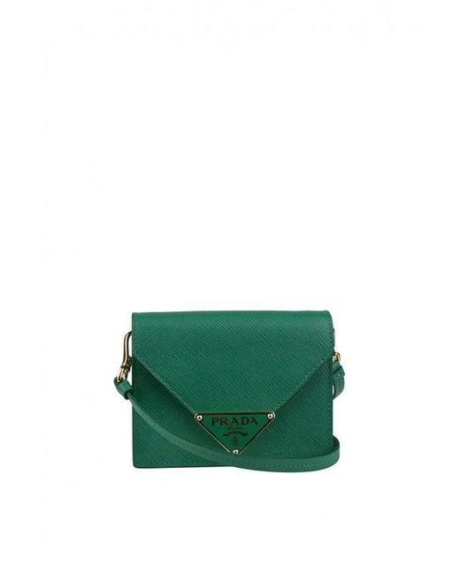 Prada Green Shoulder Card Holder