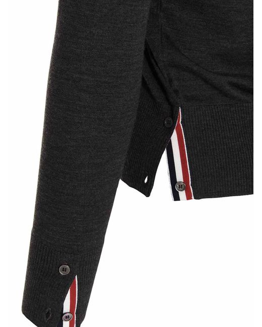 Thom Browne Merino Wool Cardigan in het Black voor heren