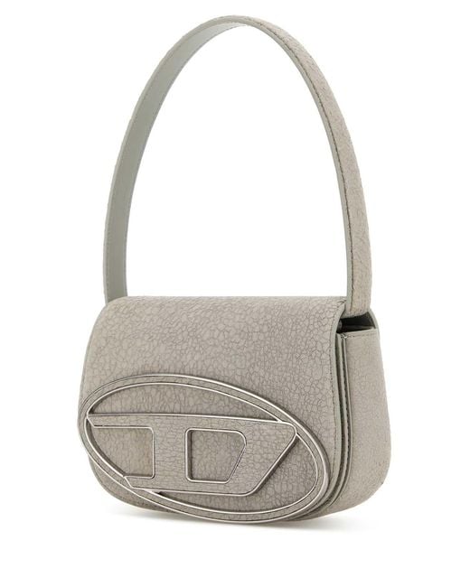 DIESEL Gray Light Leather 1 Dr Shoulder Bag for men