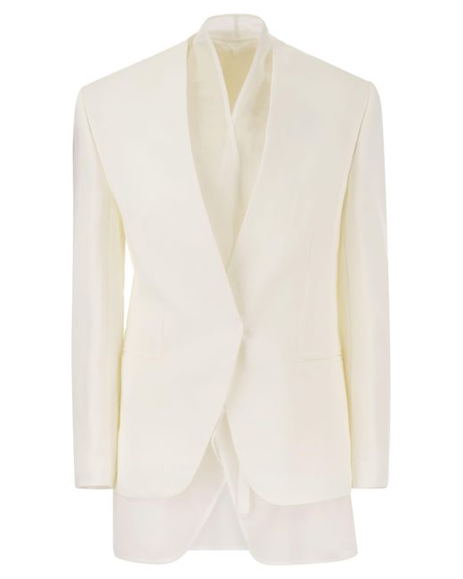 En lin veste Brunello Cucinelli en coloris White