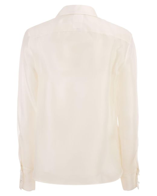 Max Mara Natural Mseagi Silk Organza Shirt