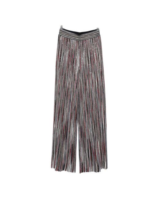 Missoni Gray Striped Wide-Leg Trousers