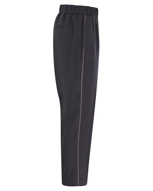 Pantalon doux en toile technique de viscose extensible Peserico en coloris Blue