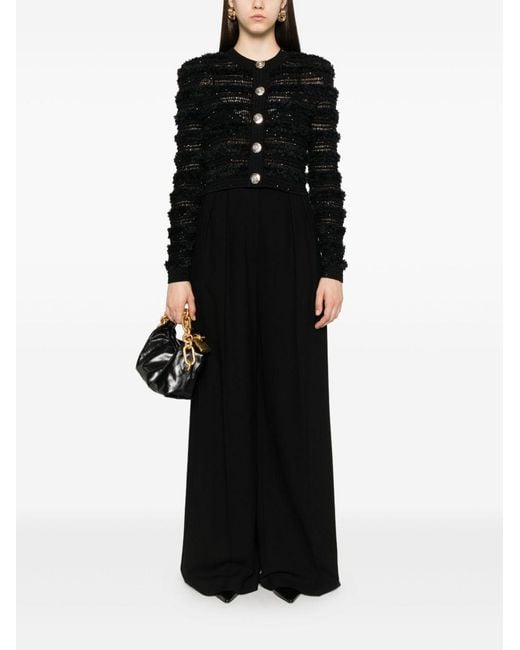 Balmain Black Tweed Cardigan