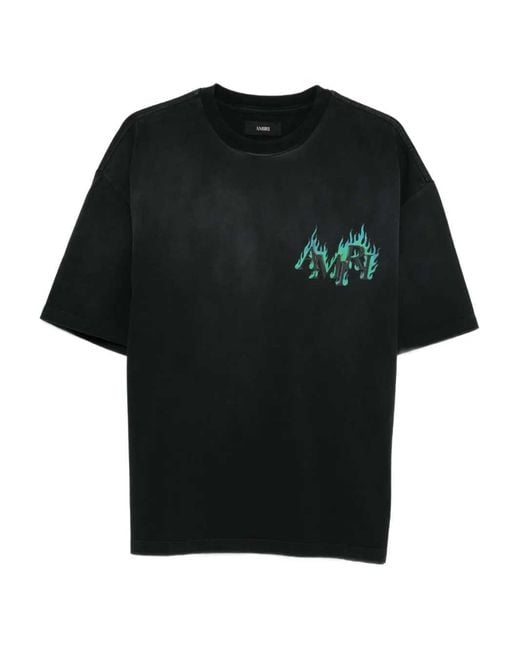 Amiri Black Crew Neck, Short Sleeved T Shirt