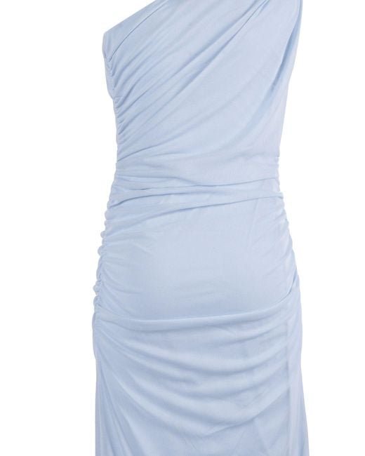 ROTATE BIRGER CHRISTENSEN Blue One Shoulder Dress Plein Air (Slim Fit)