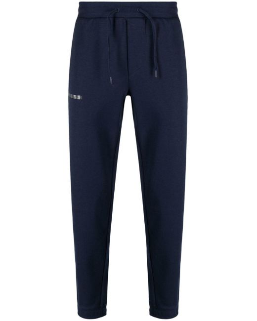 EA7 Blue Logo-print Track Pants for men