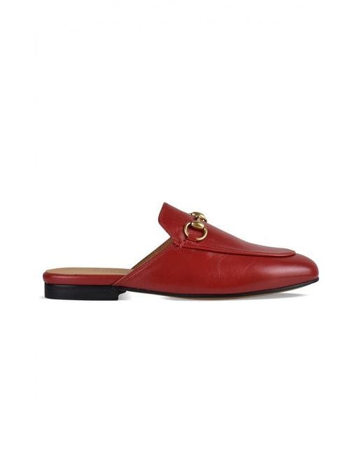 Gucci Red Princetown Slides
