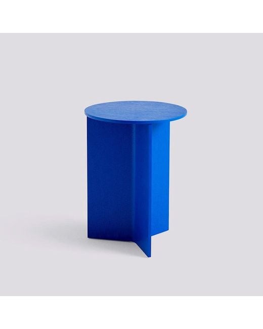 Hay Blue Heu geschlitzte Tischholz rund Ø35 x H47