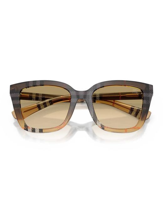 Burberry Zonnebril Be4487 420213 Geruit Gradiënt Zand/bruin Vervaagd Dames in het Brown