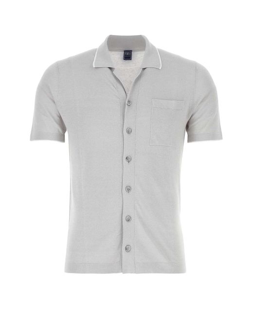 Fedeli Gray Linen Blend Cardigan for men