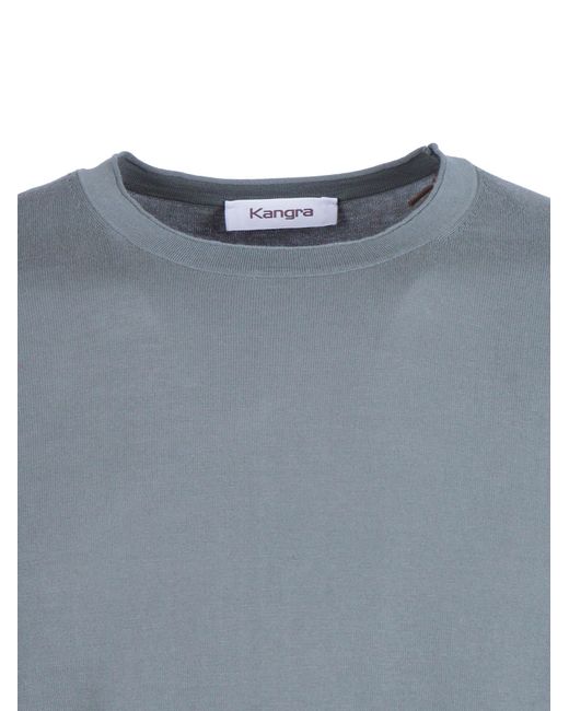 Kangra Cashmere Blue Girocollo M Manica Rasato Calato